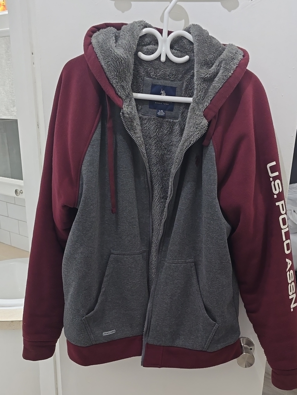 U.S. Polo Assn. Plush-Lined Maroon Hoodie